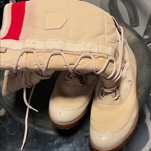 Aldo Beige Lace Up Boots